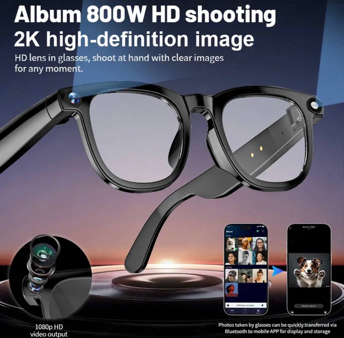 lunettes intelligentes connectées – caméra hd & audio bluetooth lunettes intelligentes connectées – caméra hd & audio bluetooth