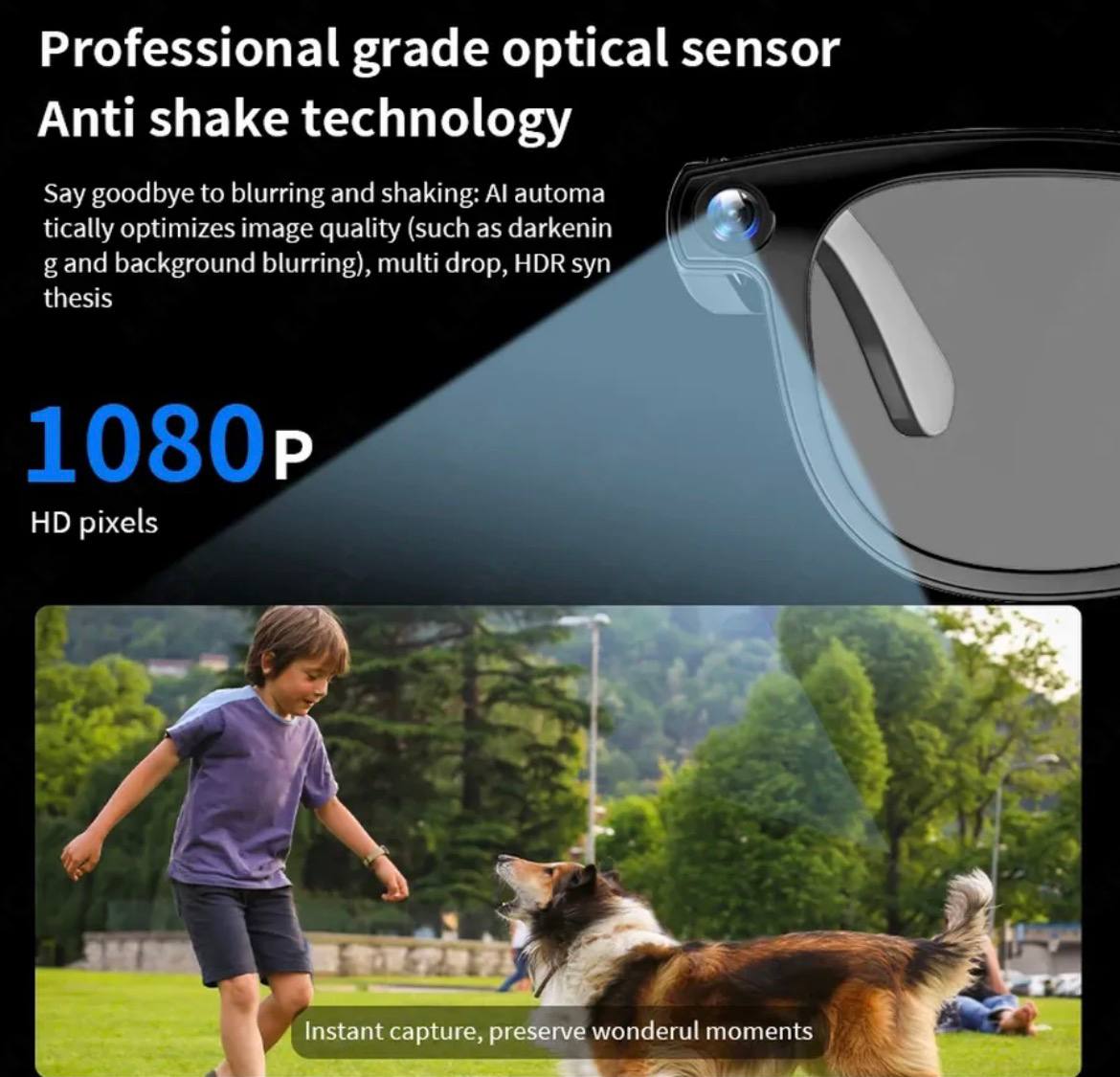 lunettes intelligentes connectées – caméra hd & audio bluetooth lunettes intelligentes connectées – caméra hd & audio bluetooth