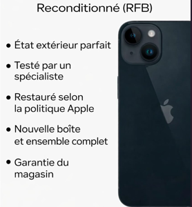 apple iphone 14 plus – 128 go – noir